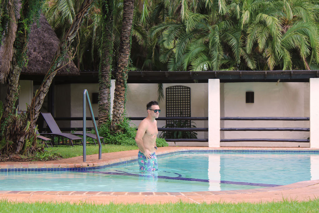 Husband in pool